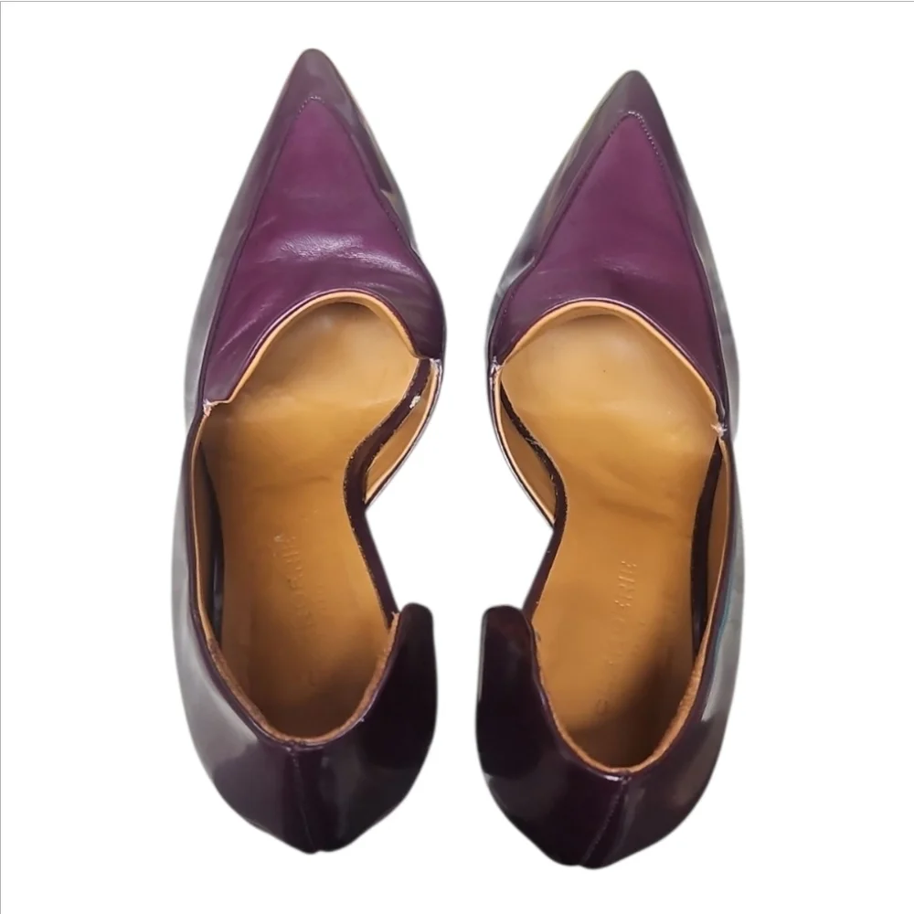 CLERGERIE | Kalliste Leather Pointed Toe Pumps in Plum ~ Size EU 40 / US 10